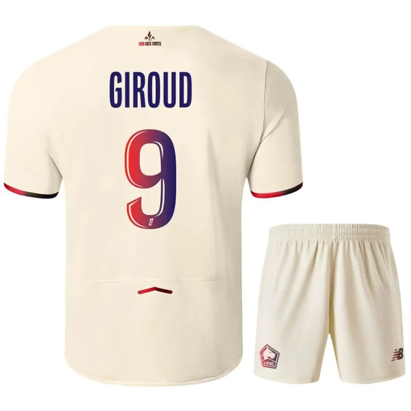 Lille GIROUD Camiseta Niño Visitante 2025/26 + Pantalón Corto - Beige