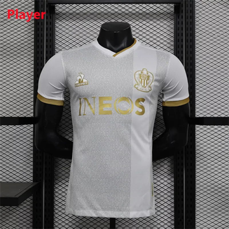 OGC Nice 2024/25 Auswärtsspielerausgabe Trikot - Weiß
