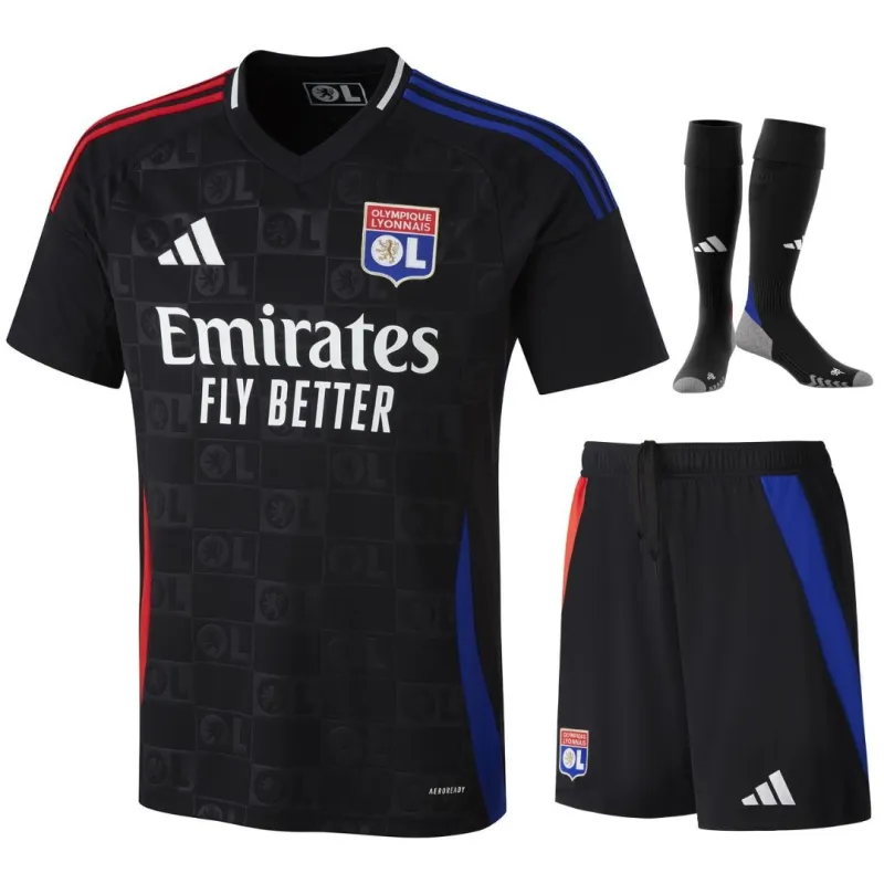 OL Set de camiseta para niños de fuera de casa 2024/25 - Negro