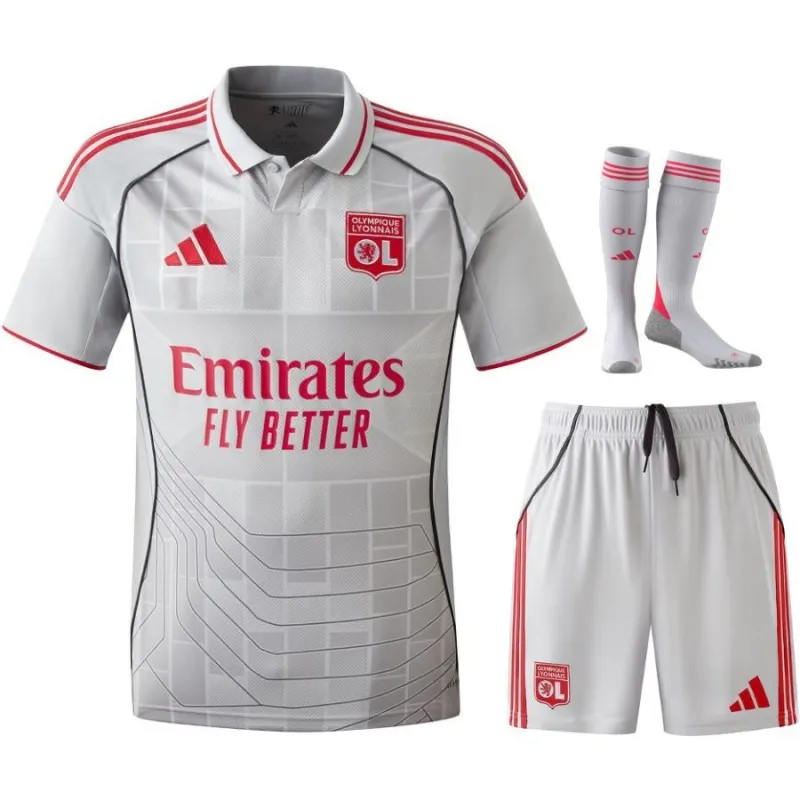 Lyon 2025/26 Camiseta Third Niño con Pantalones - Gris