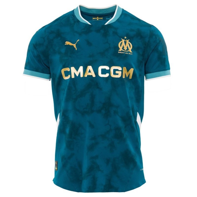 Maillot de la version joueur d'extérieur de l'Olympique de Marseille 2024/25 - Bleu