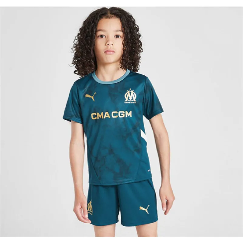 Camiseta y pantalones cortos para niños del Olympique de Marseille 2024/25 De visita - Azul
