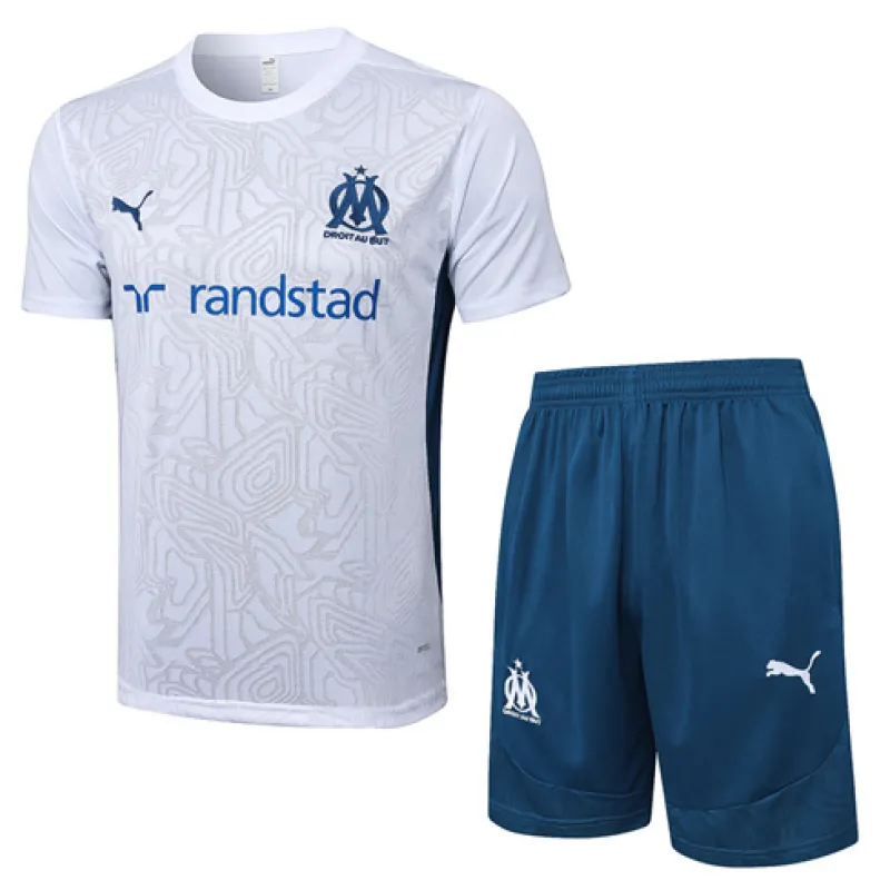 Olympique de Marseille training jersey + shorts for 2024/25 - White