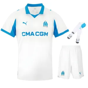 Kit bambino di casa Olympique de Marseille 2025/26 - Bianco
