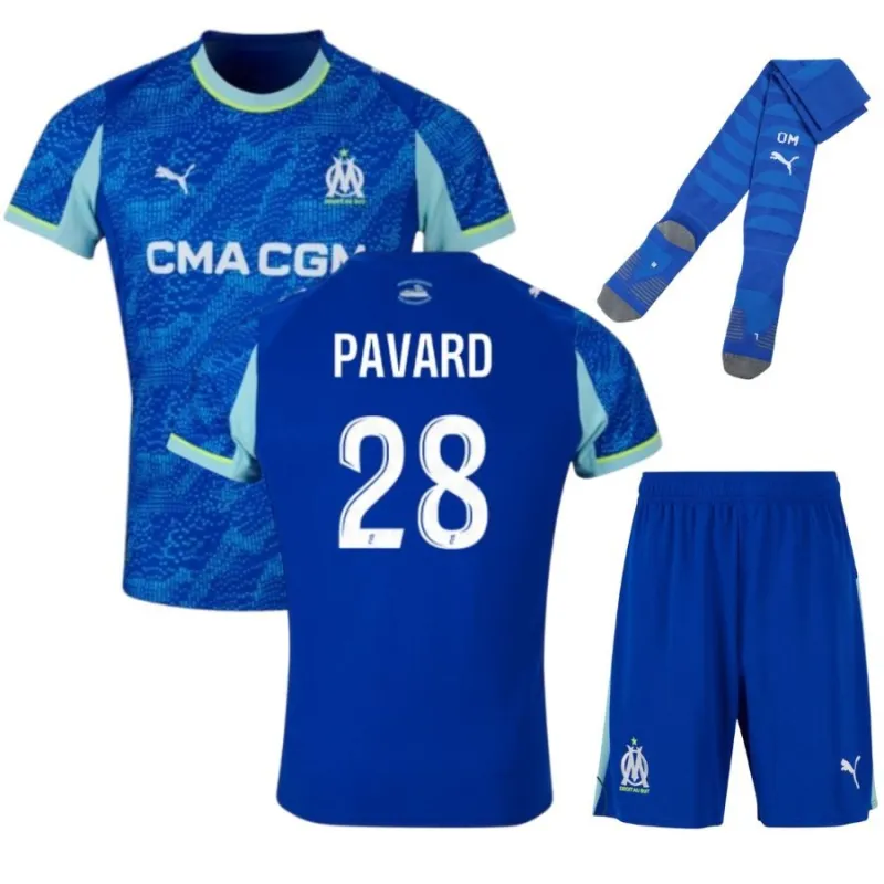Marseille PAVARD 2025/26 Tercera Camiseta Infantil - Azul