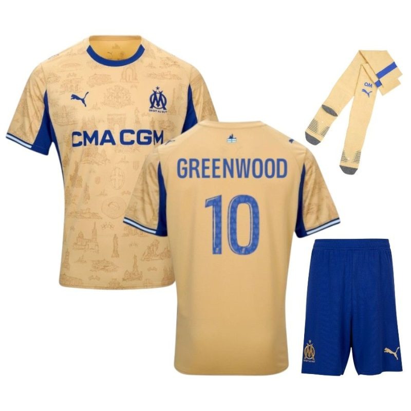 Conjunto camiseta cuarta infantil Marsella GREENWOOD 2025/26 - Beige