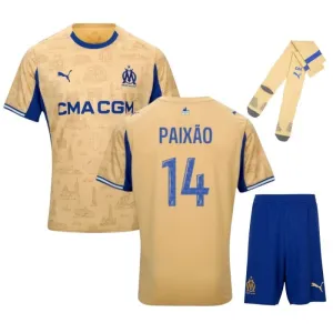 Marseille PAIXAO 2025/26 Kids Fourth Kit Set - Beige