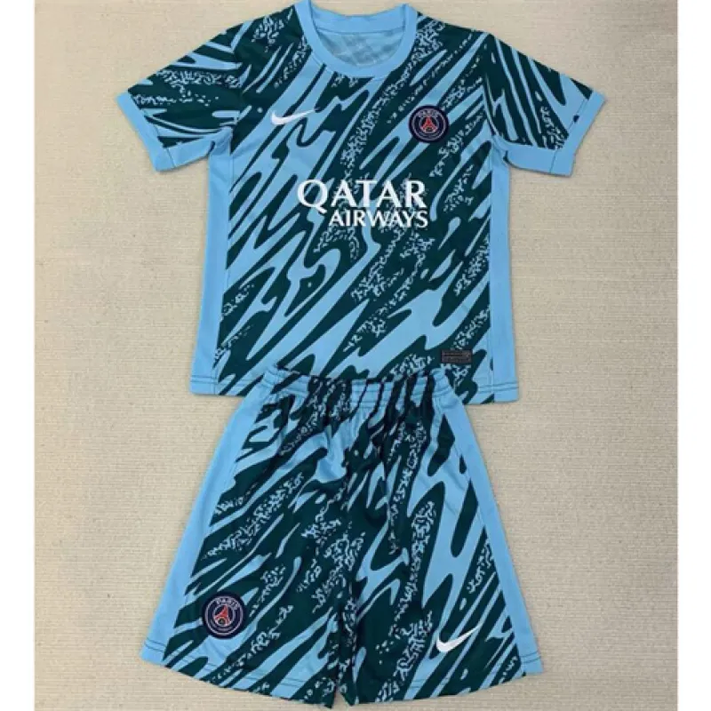 Paris Saint-Germain Kinder Torwarttrikot und Shorts 2024/25 - Blau
