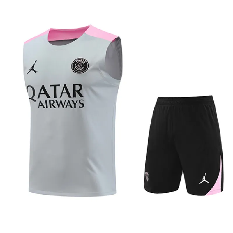 Conjunto de pantalones cortos y chaleco de Paris Saint-Germain 2024/25 - Gris