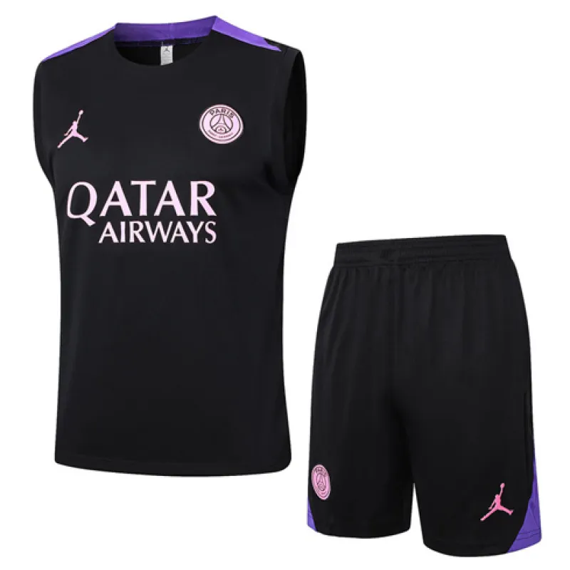 Conjunto de pantalones cortos y chaleco de Paris Saint-Germain 2024/25 - Negro