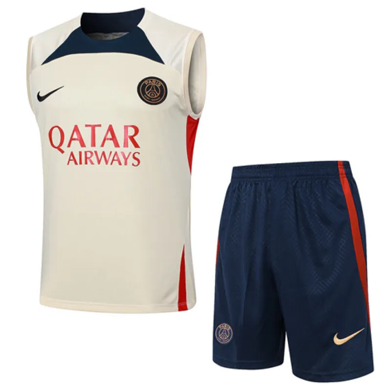 Conjunto de pantalones cortos y chaleco de Paris Saint-Germain 2024/25 - Albaricoque