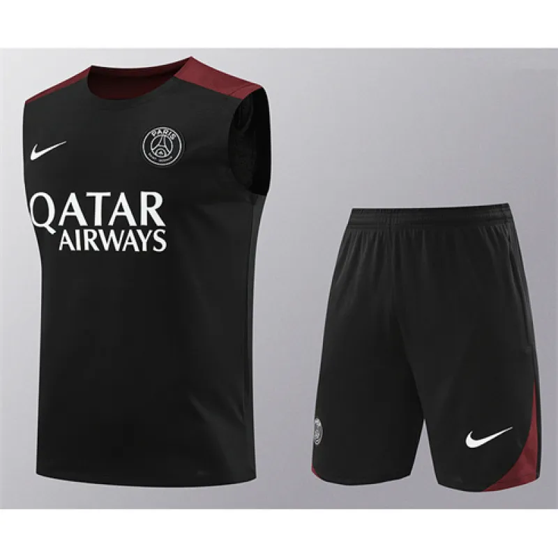 Conjunto de pantalones cortos y chaleco de Paris Saint-Germain 2024/25 - Negro