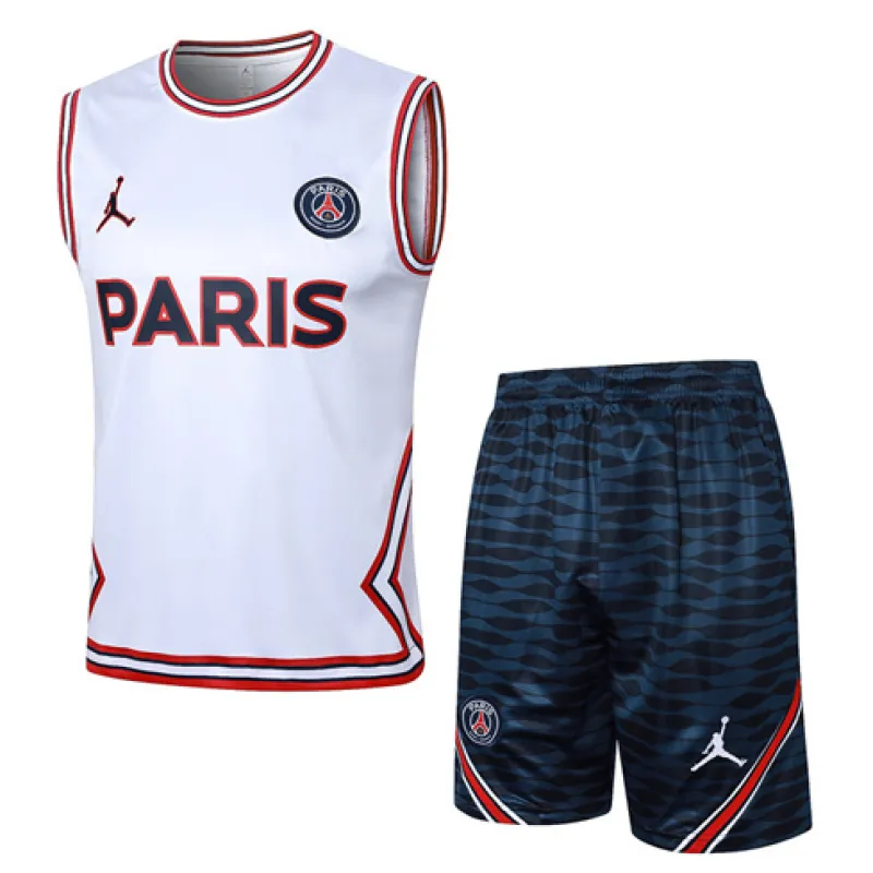 Conjunto de pantalones cortos y chaleco de Paris Saint-Germain 2024/25 - Blanco