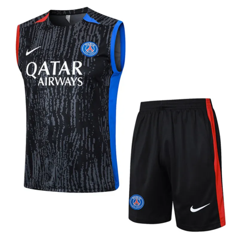 Conjunto de pantalones cortos y chaleco de Paris Saint-Germain 2024/25 - Negro