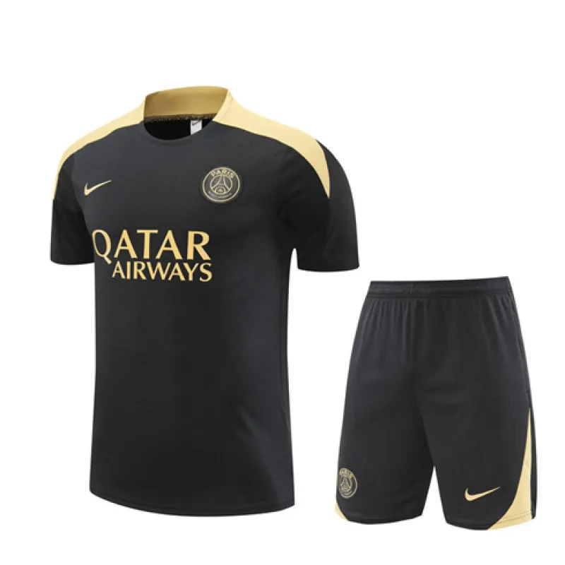 Paris Saint-Germain Kinder-Trainingstrikot + Shorts 2024/25 - Schwarz