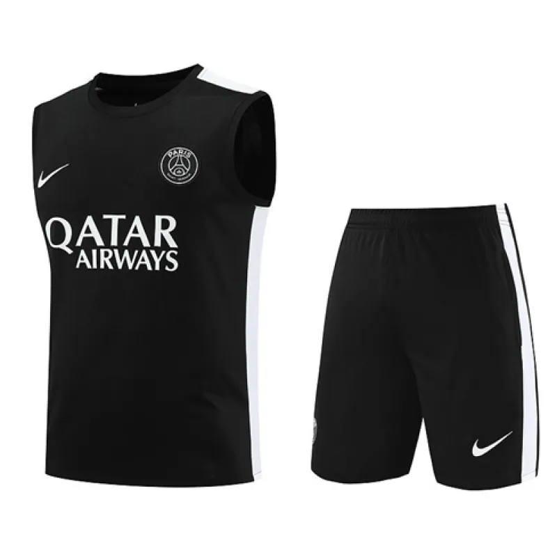 Conjunto de pantalones cortos y chaleco de Paris Saint-Germain 2024/25 - Negro