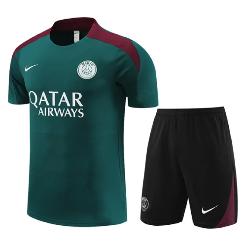 Maglia d'allenamento + pantaloncini per bambini di Paris Saint-Germain 2024/25 - Verde