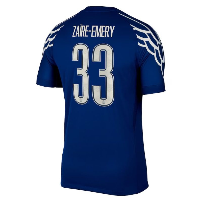 Maillot de quatrième choix de Paris Saint - Germain 2024/25 du joueur Zacharie Emery - Bleu