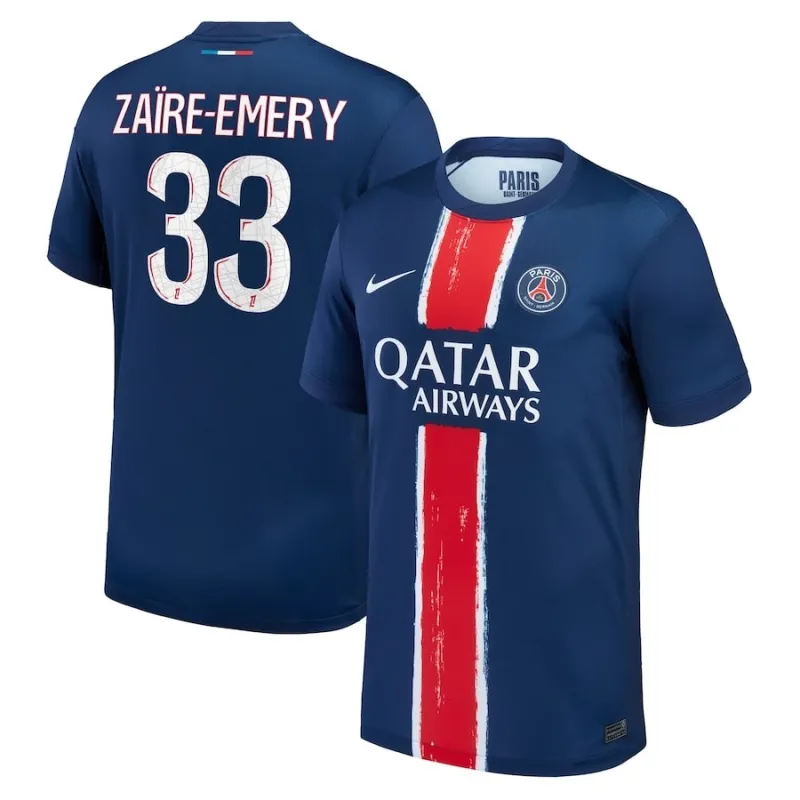 Paris Saint-Germain 2024/25 Heimspielerkit von Zacharie Emery - Blau/Rot