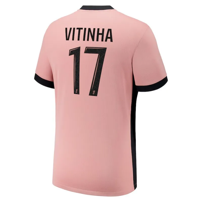 Maillot de troisième choix de Paris Saint - Germain 2024/25 du joueur Vitinha - Rose