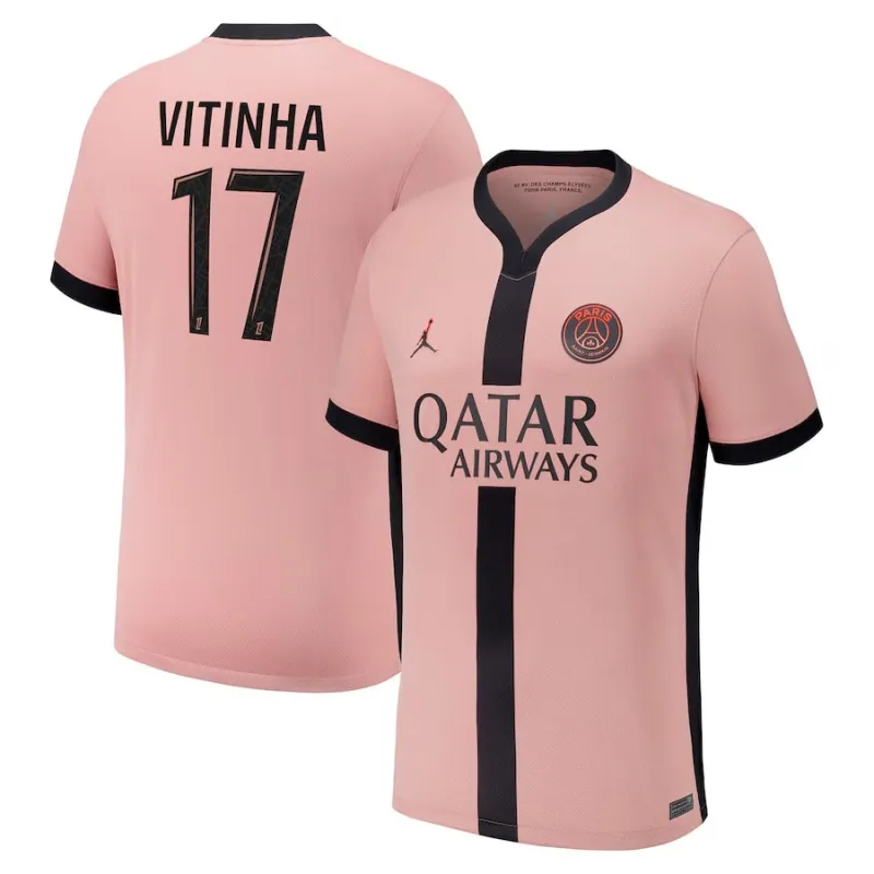 Maillot de troisième choix de Paris Saint - Germain 2024/25 du joueur Vitinha - Rose