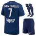 Khvicha Kvaratskhelia's Paris Saint - Germain Kids' 2024/25 Home Kit Set - Blue