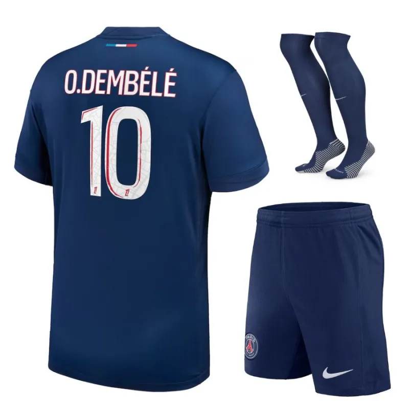 Ousmane Dembélé's Paris Saint - Germain Kids' 2024/25 Home Kit Set - Blue