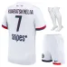 Khvicha Kvaratskhelia's Paris Saint - Germain Kids' 2024/25 Away Kit Set - White