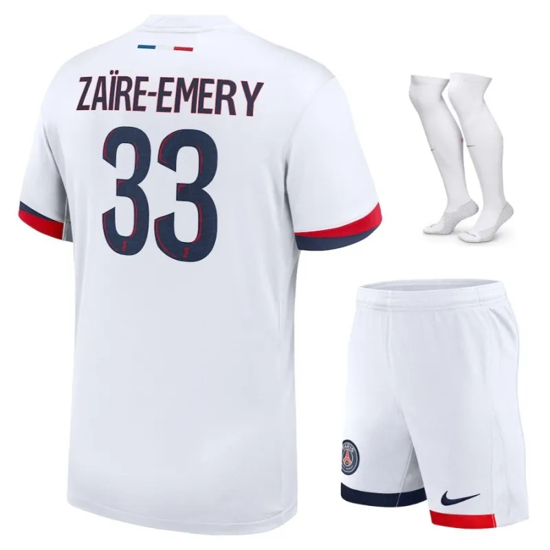 Paris Saint - Germain 2024/25 Auswärtstrikot - Set für Kinder von Warren Zaire - Emery - Weiß