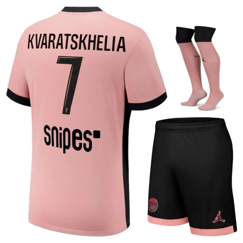 Paris Saint - Germain 2024/25 Dritter Kinderstrikot - Set - Rosa