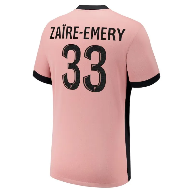 Set della terza kit per bambini di Paris Saint - Germain 2024/25 indossato da Warren Zaire - Emery - Rosa