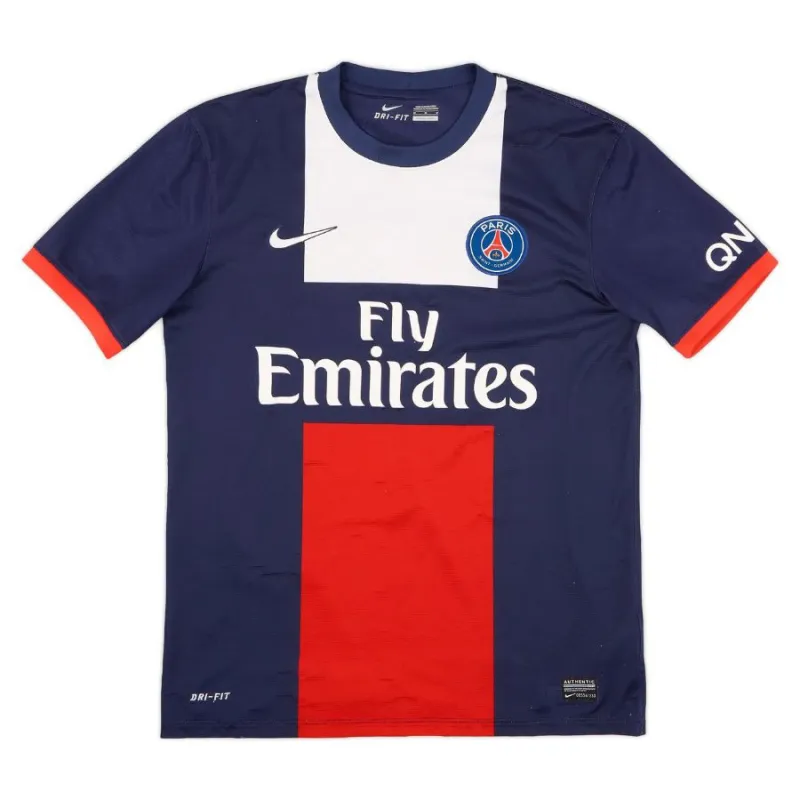 Maglia retro di Beckham per Paris Saint-Germain, casa 2013/14 - Azzurro