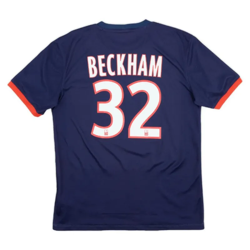 Maglia retro di Beckham per Paris Saint-Germain, casa 2013/14 - Azzurro