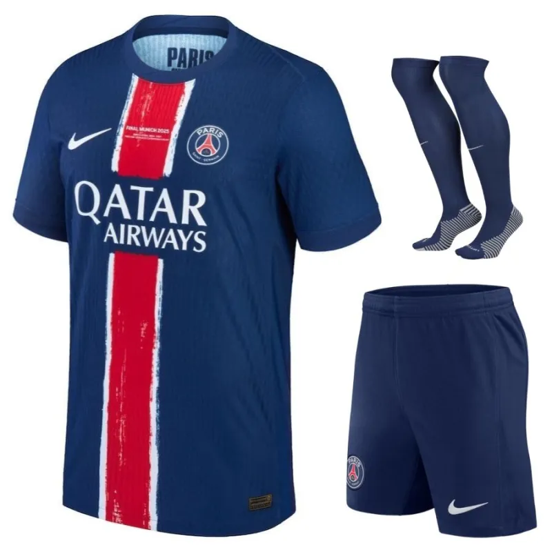 Paris Saint-Germain 2025 Kinder-Heim-UCL-München-Finale-Kit - Blau- Blau