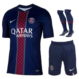Paris Saint-Germain Kids' 2025/26 Home Kit - Blue/Red