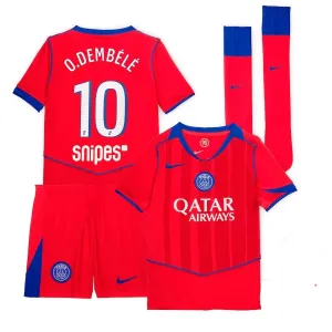 Paris Saint-Germain O.DEMBELE 2025/26 Kids Third Kit Jersey - Red
