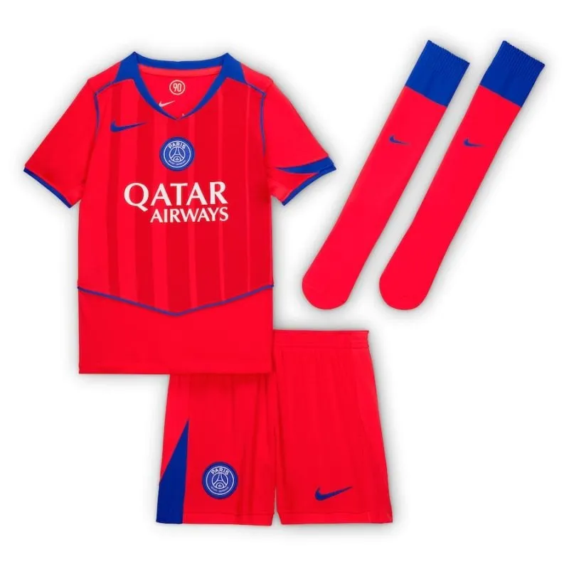 Paris Saint-Germain D.DOUE 2025/26 Kids Third Kit Jersey - Red