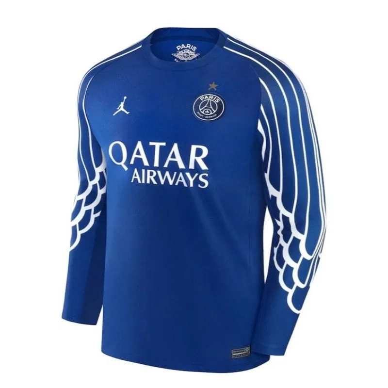 PSG 2025/26 UCL  Maillot Quatrième Manche Longue Bleu