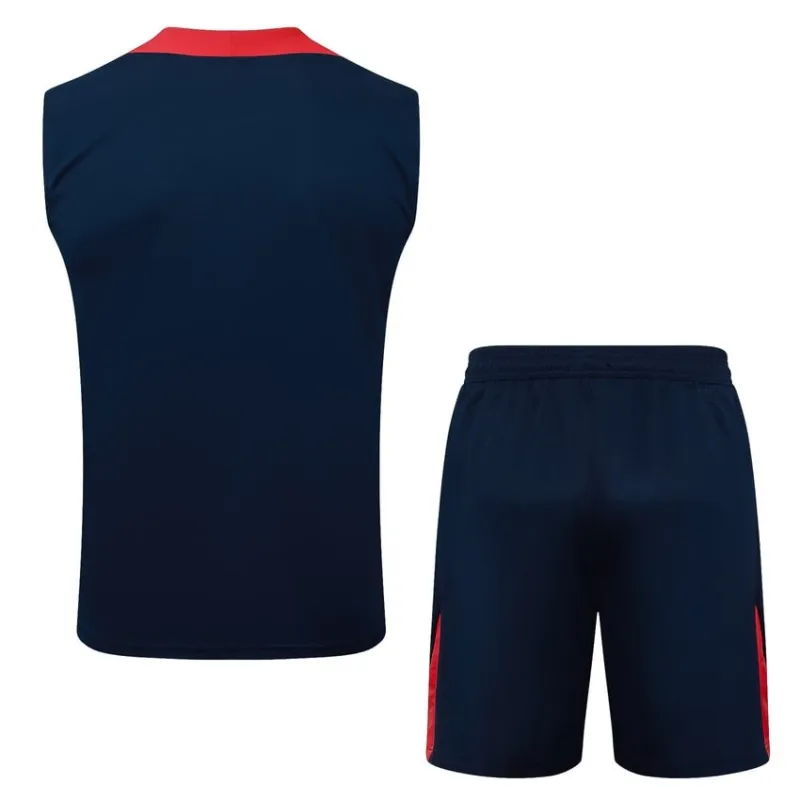 Conjunto de Pantalones Cortos y Camiseta sin Mangas Paris Saint-Germain 2025/26 - Azul/Rojo