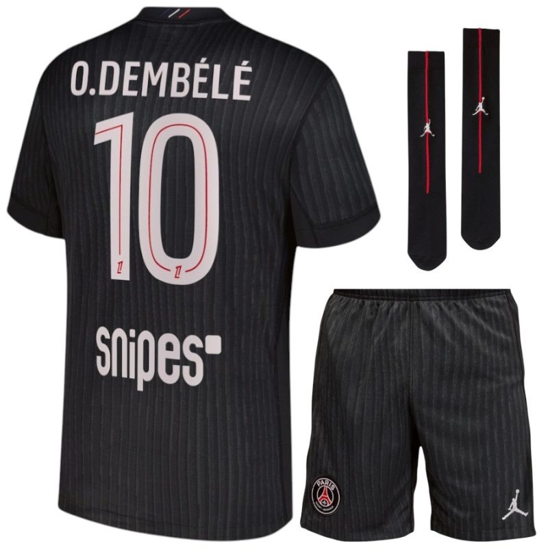 Paris Saint-Germain  O.DEMBÉLÉ 2025/26 Fourth Kids Kit - Black