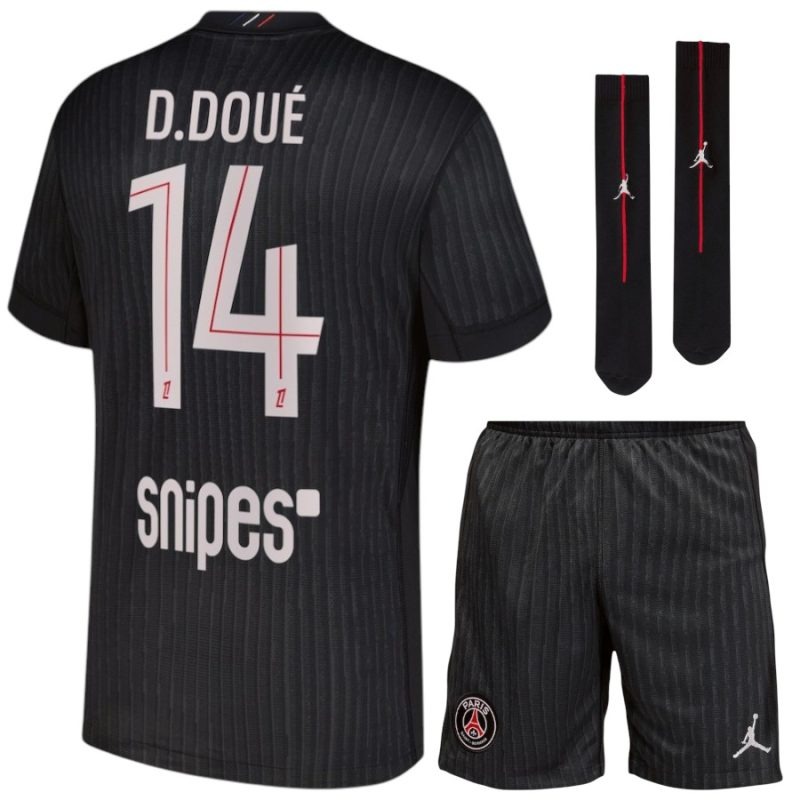 Paris Saint-Germain  D.DOUÉ 2025/26 Kit bambino quarto - Nero