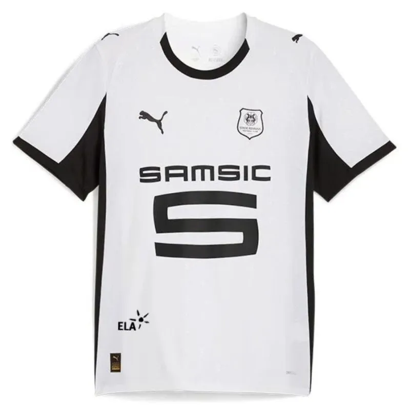Rennes Maglia Bambino Away 2025/26 + Pantaloncini - Bianco