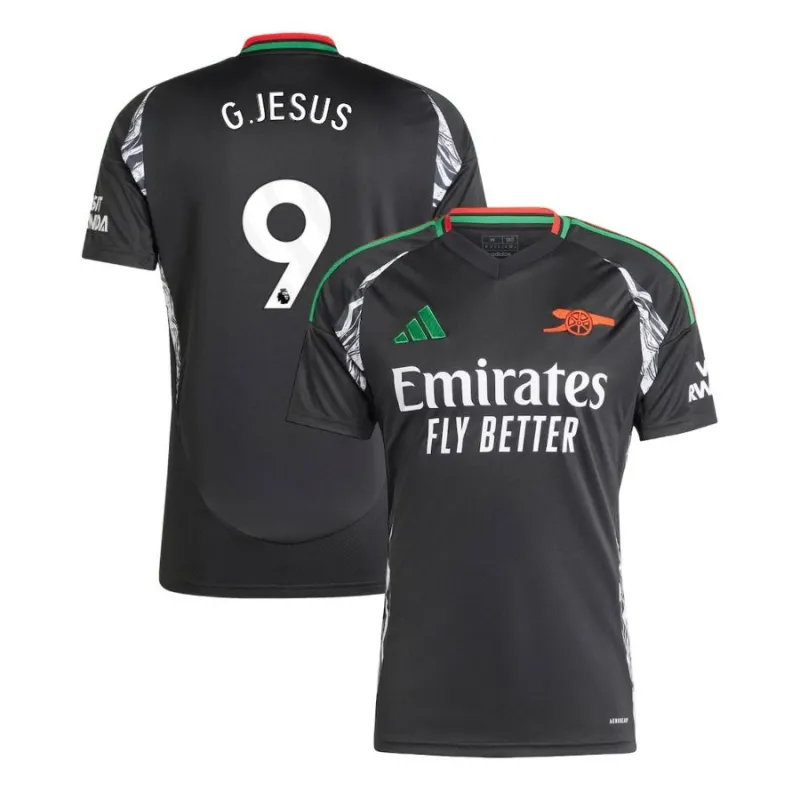 Maillot de replique extérieur d'Arsenal G.JESUS 2024/25 - Noir