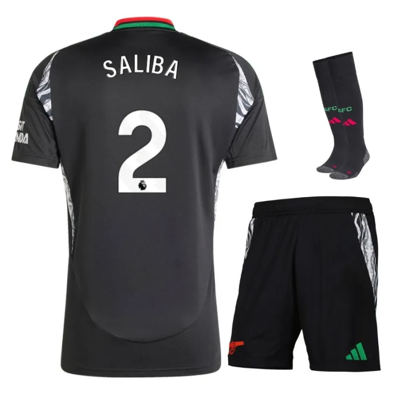 SALIBA Arsenal 2024/25 Kids' Away Replica Jersey - Black