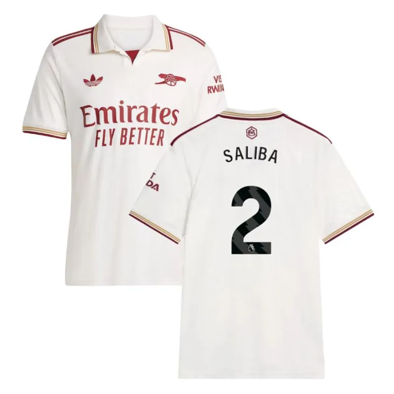 Arsenal SALIBA 2025/26 Terza maglia - Bianca