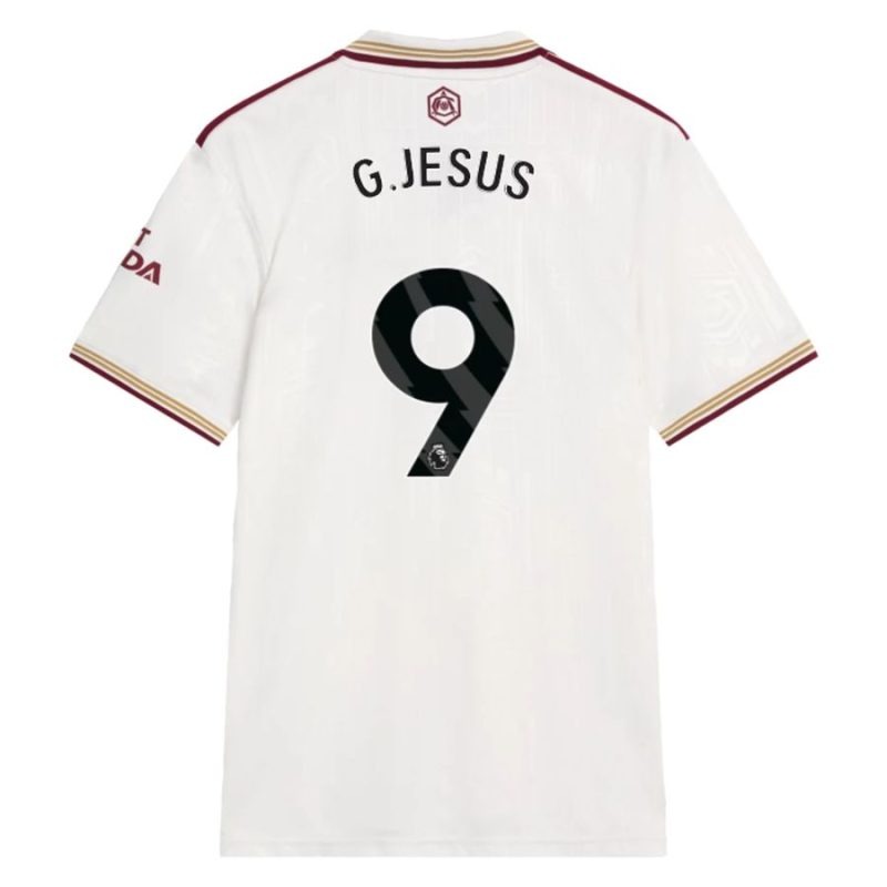 Arsenal G.JESUS 2025/26 Ensemble de troisième maillot pour enfants - Blanc