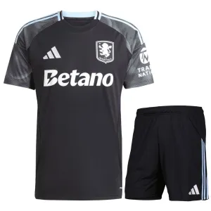 Aston Villa 2025/26 Away Kids Jersey + Shorts - Black