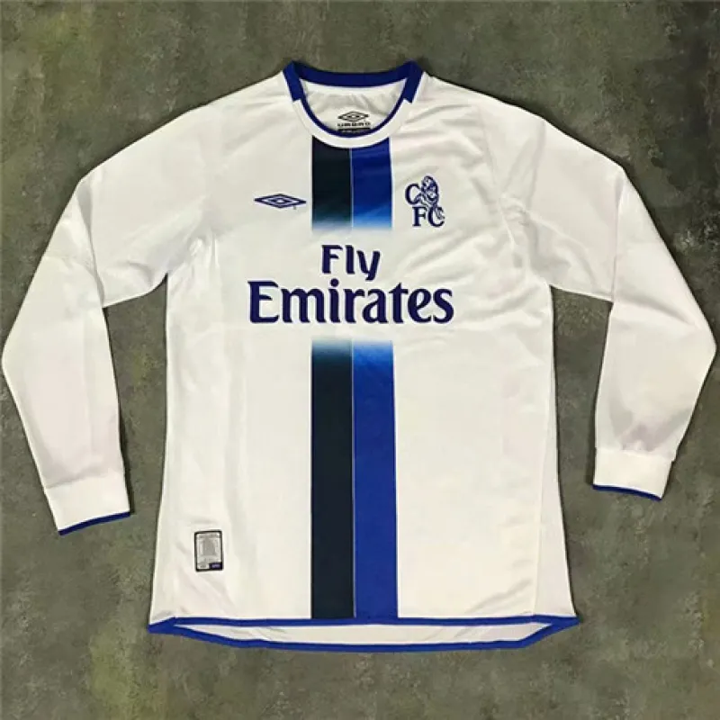 Chelsea 2003 - 2005 Away Retro Long - Sleeve Jersey - White