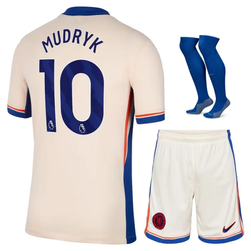 Mudryk's Chelsea 2024/25 Away Kids' Jersey Set - Light Orange