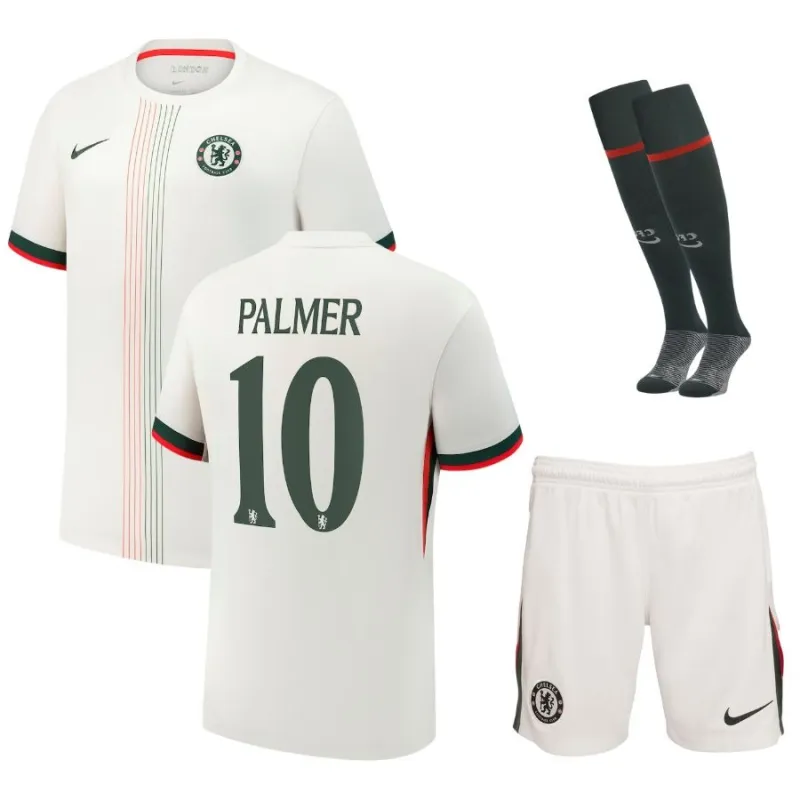 Chelsea PALMER 2025/26 Away Kids' Jersey Set - White